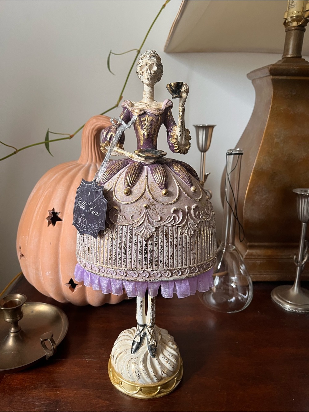 Skeleton Victorian Ballerina Decor Figure Halloween Statue Marie Antoinette 🕸️